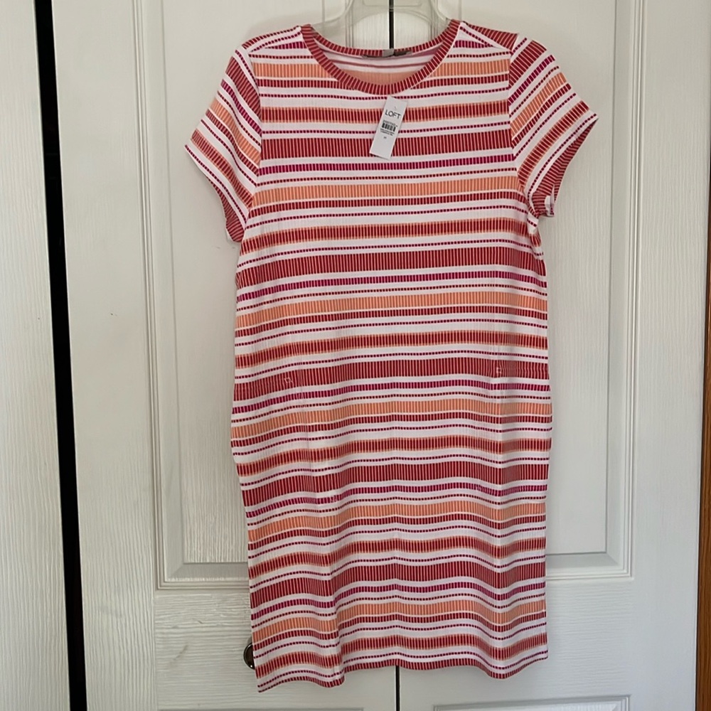 Loft Striped Dress with pockets